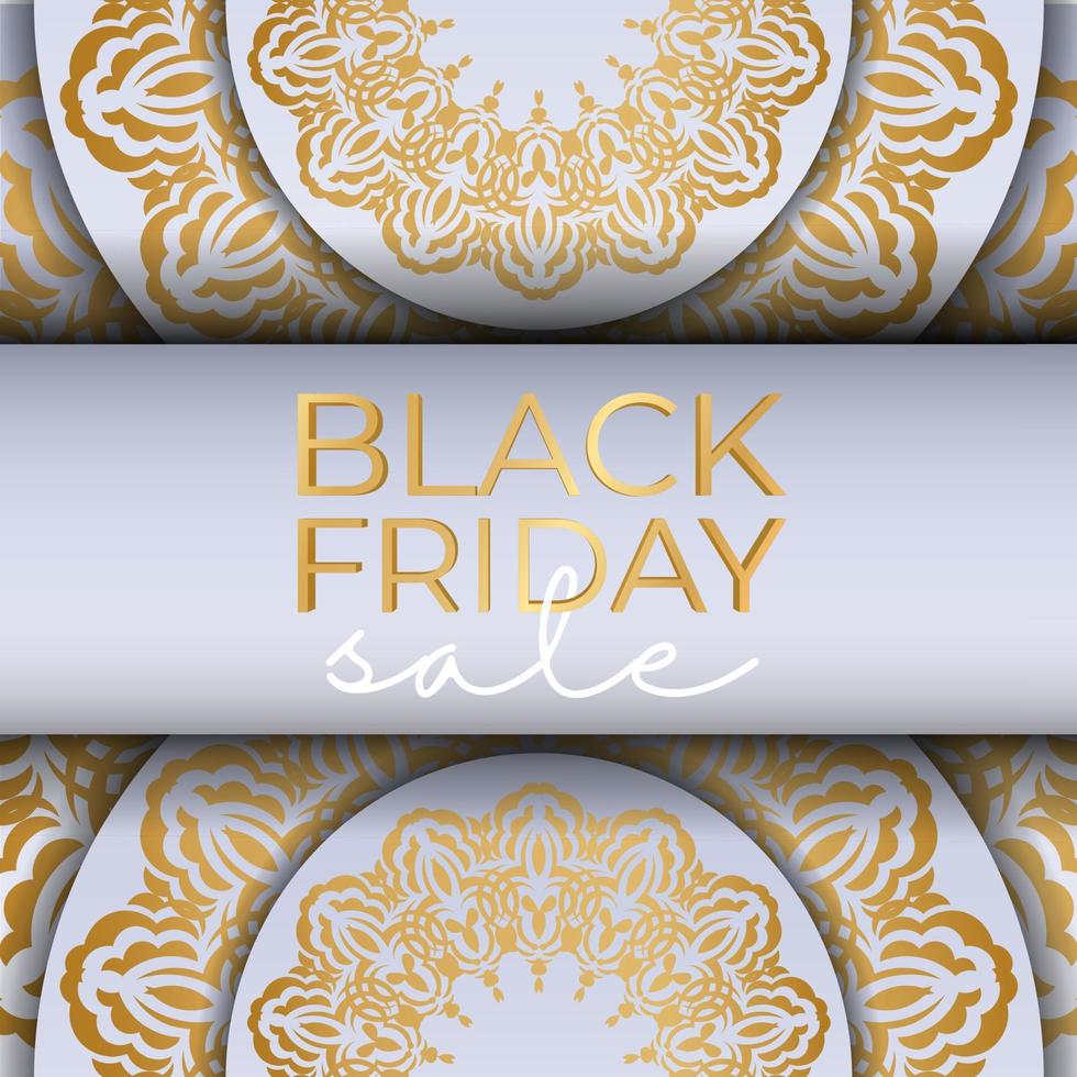 Beige color black friday poster with geometric ornament vector