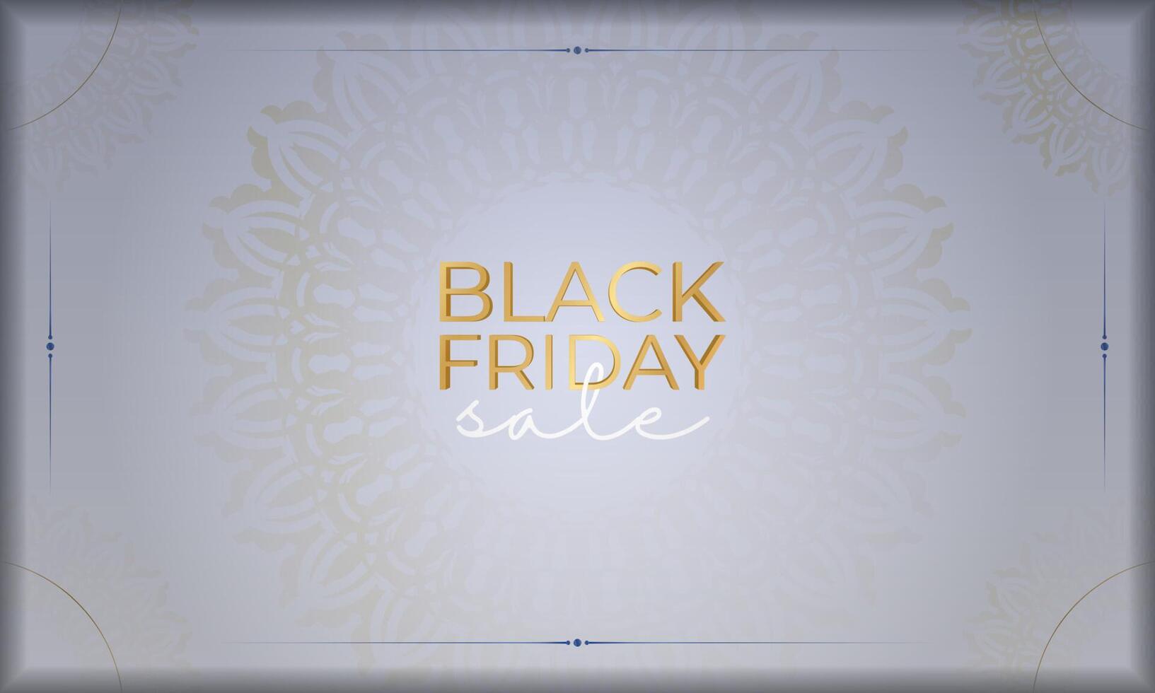Beige color black friday poster with luxury pattern vector