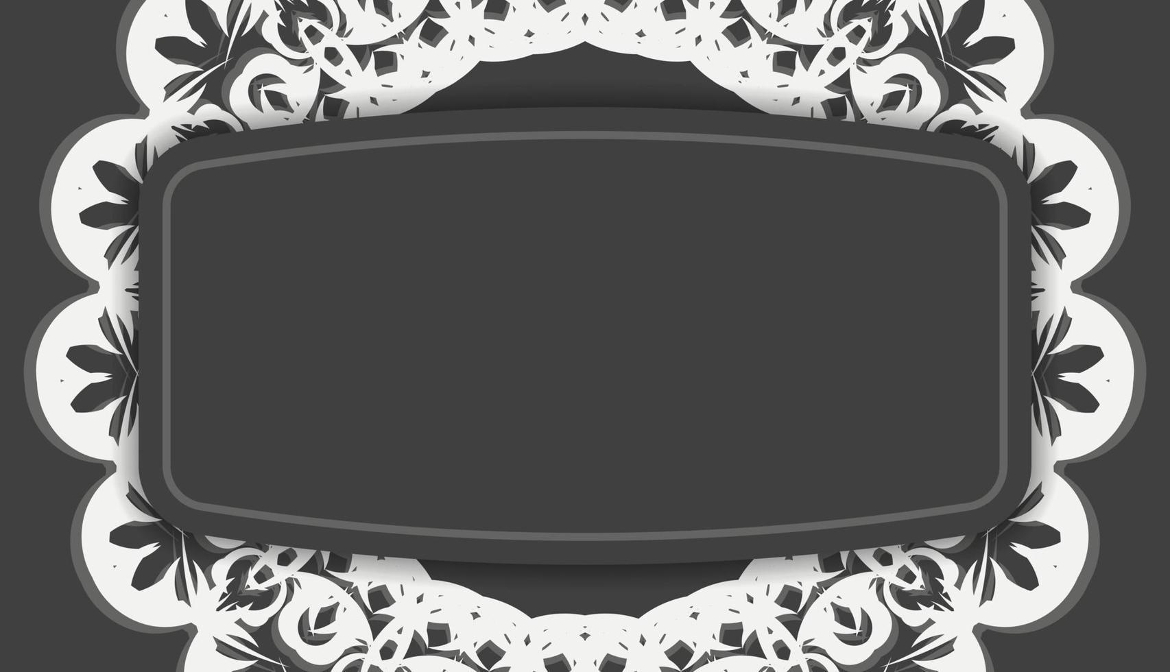 Black banner with Indian white pattern and place under your text vector