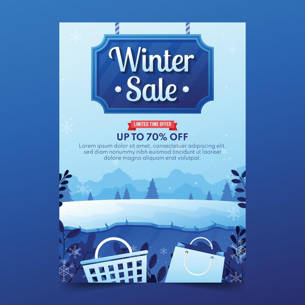 Winter Sale Poster Templates vector