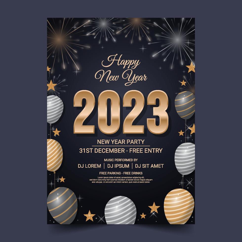New Year Party Poster Template vector