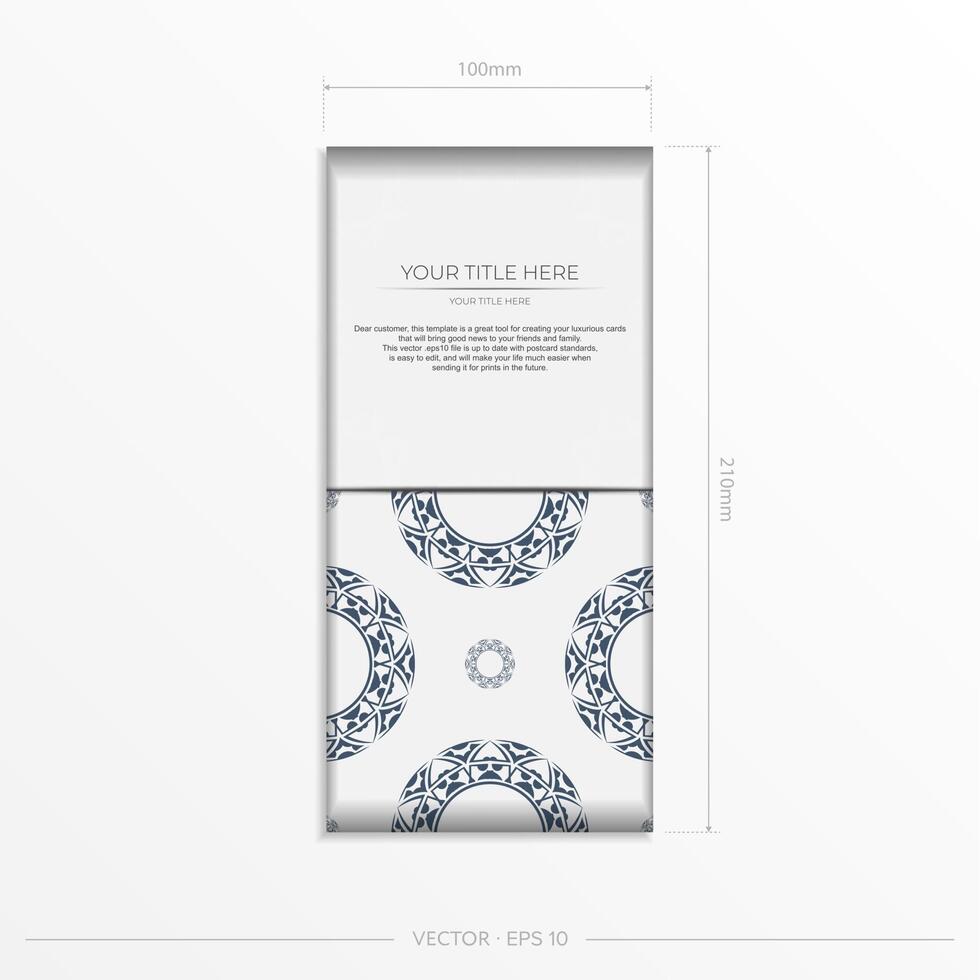 A business card with a blue and white pattern vector