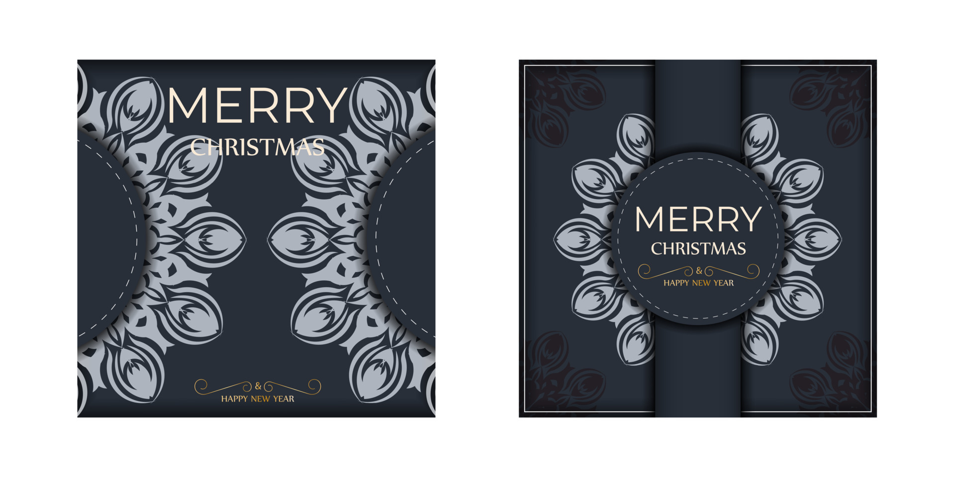 Vector Poster Happy New Year Abstract Patterns Merry Christmas Ready-to