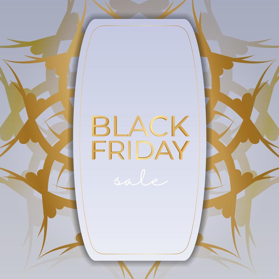 Beige black friday sale poster with abstract ornament vector