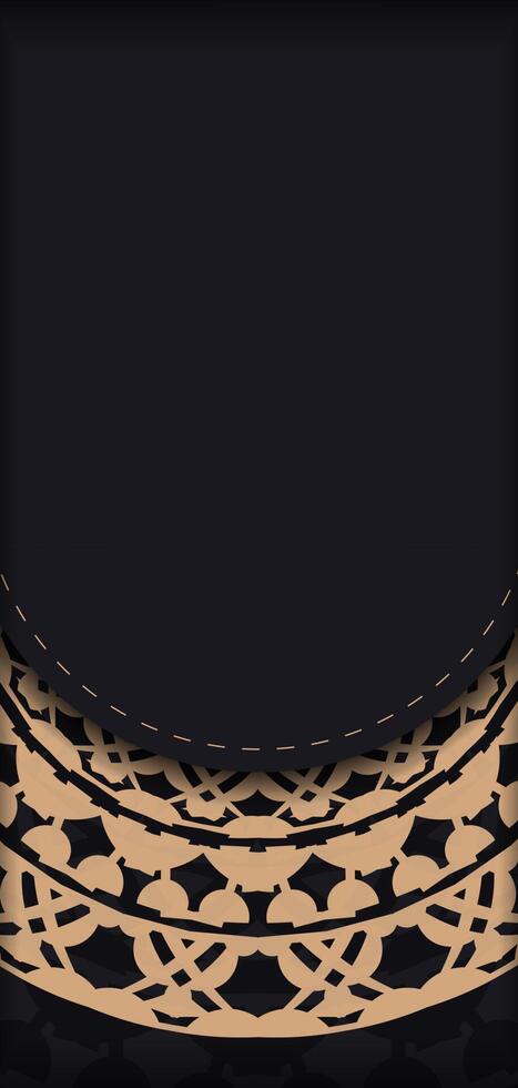 Brochure in black with brown luxury ornamentation vector