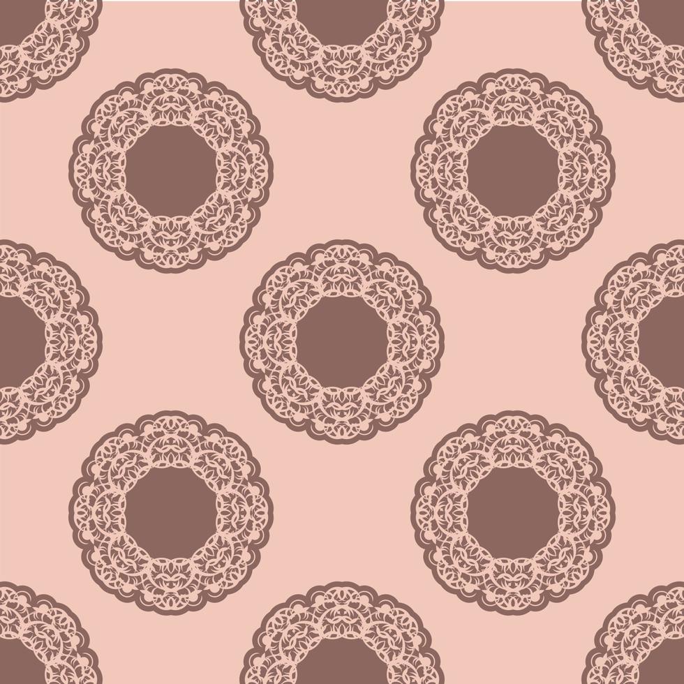 patrón rosa transparente con adorno vintage. vector