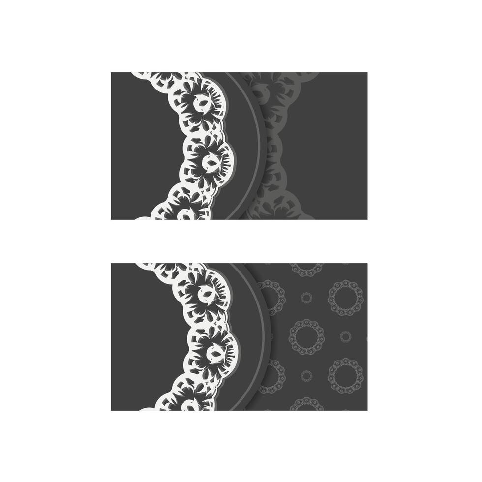 Business card in black with a luxurious white pattern for your personality. vector