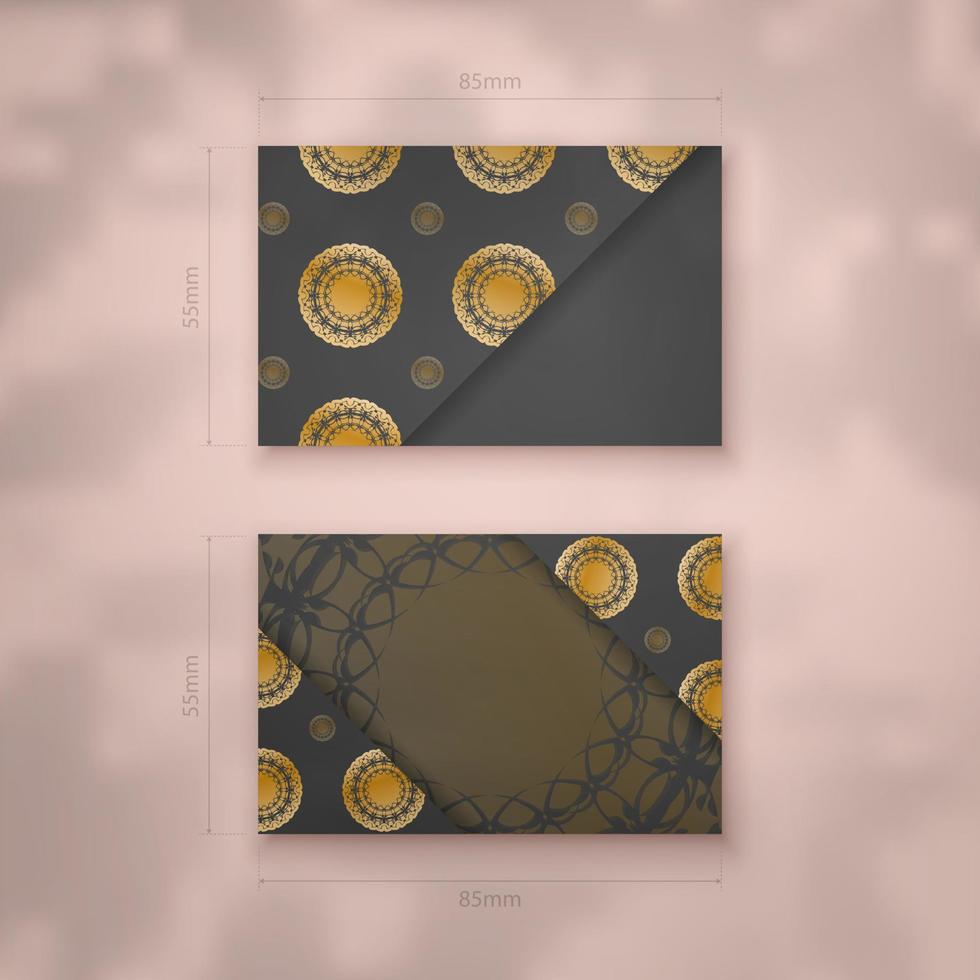 Presentable business card in black with luxurious gold pattern for your personality. vector