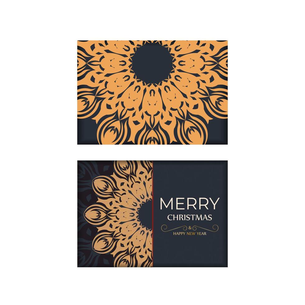 plantilla de feliz navidad para tarjeta de felicitación de diseño imprimible en color gris con patrones de invierno naranja. cartel de cocina vectorial feliz año nuevo y adorno abstracto. vector