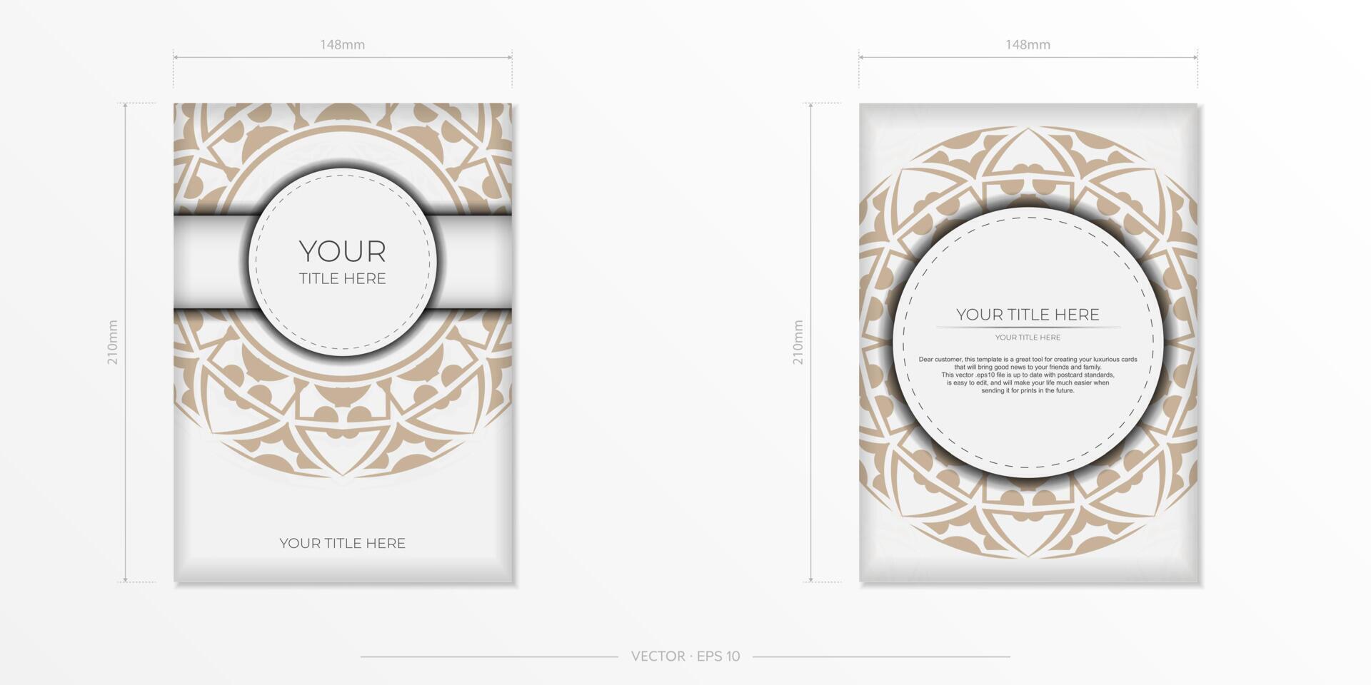 Two white and gold packaging designs with ornate patterns vector