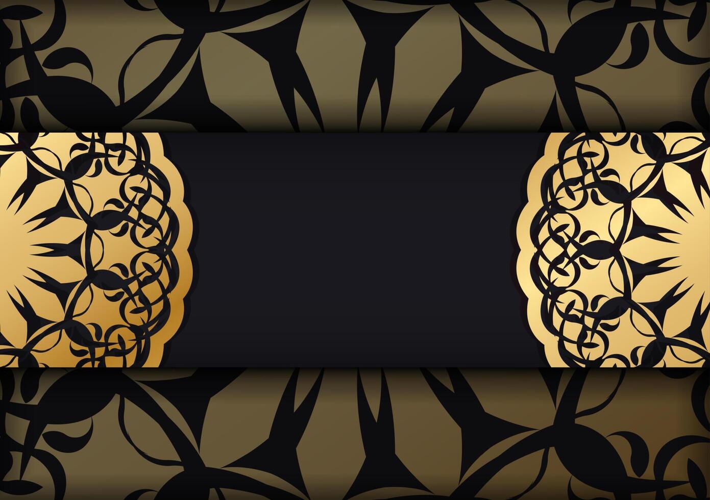 Black brochure with luxurious brown pattern for your congratulations. vector