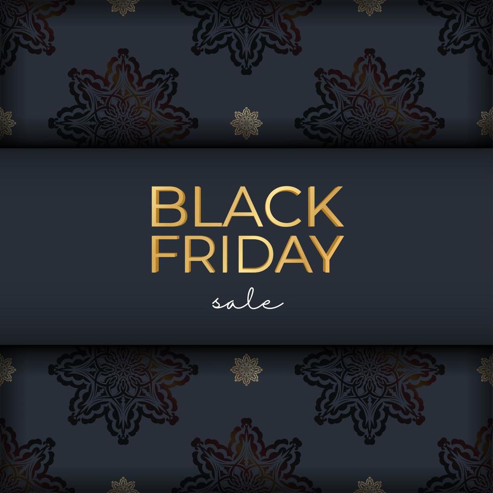 Navy Blue Friday Sale Promotional Promotion Template With Luxurious Ornament vector