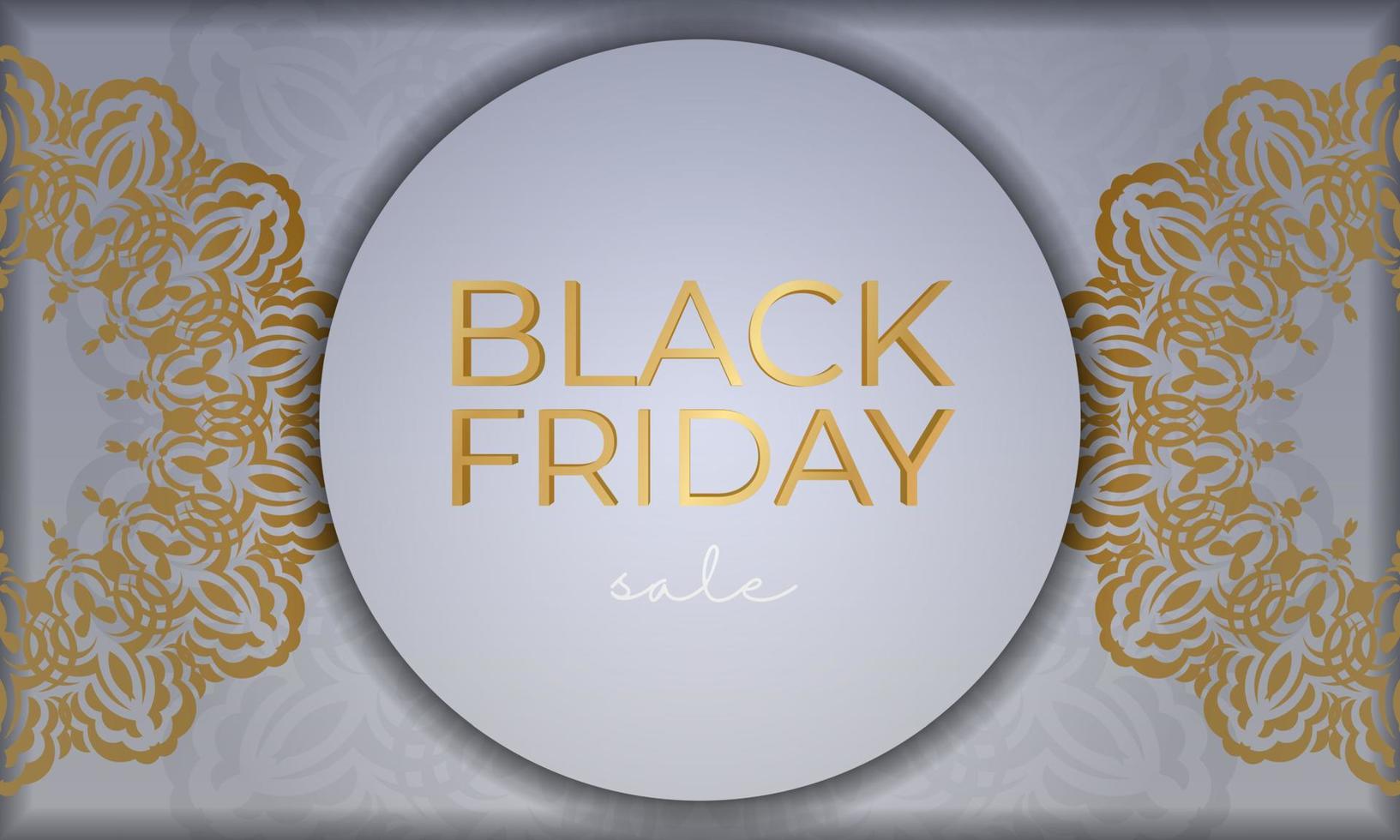 Beige Black Friday Sale Baner with Round Ornament vector
