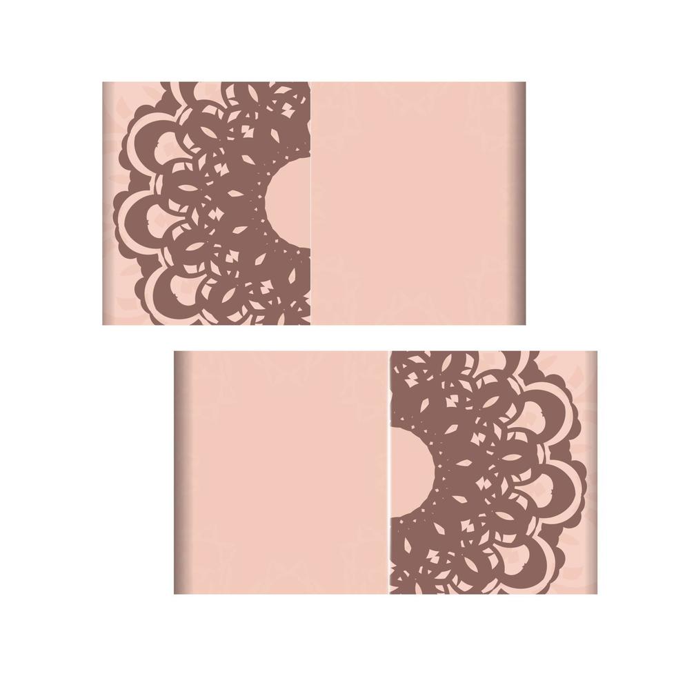 Pink greeting card with abstract pattern for your brand. vector