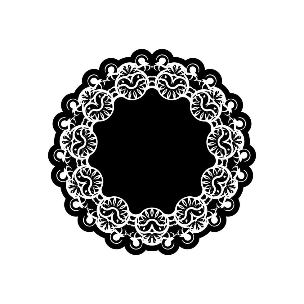 A black and white doily pattern on a white background vector