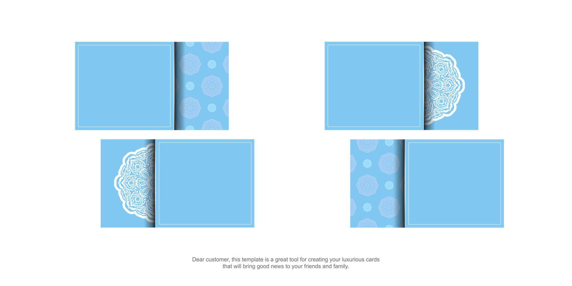 Four blue and white squares with a white border vector