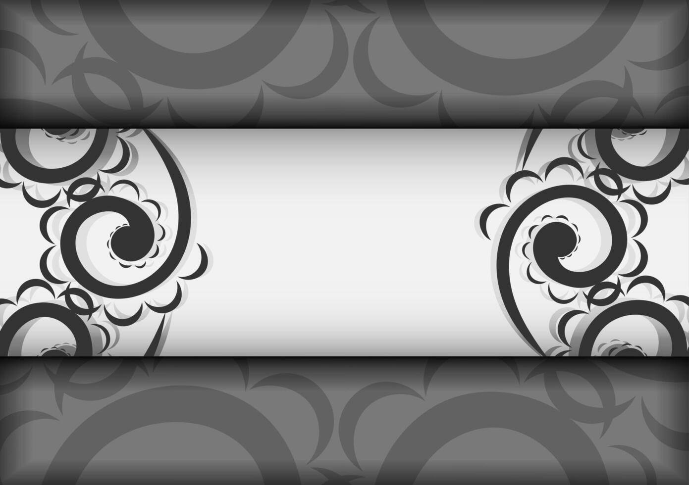 A black and white background with a decorative design vector