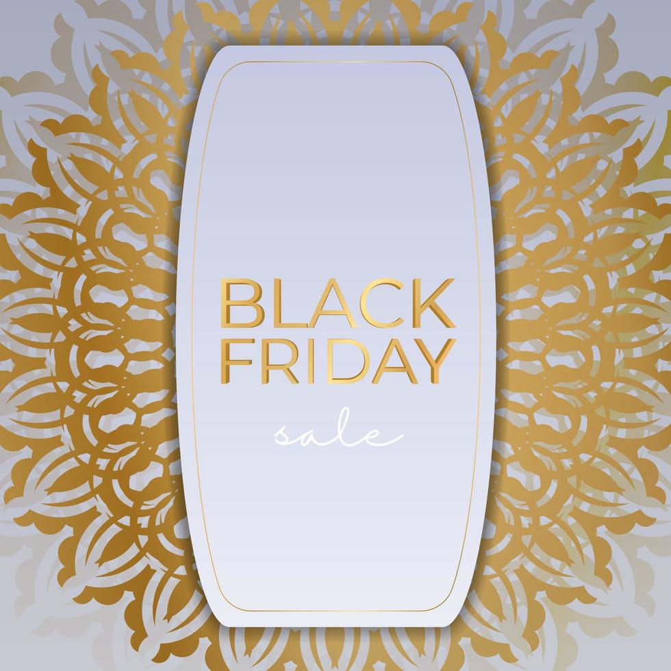 Beige Black Friday Sale Party Poster with Round Ornament vector