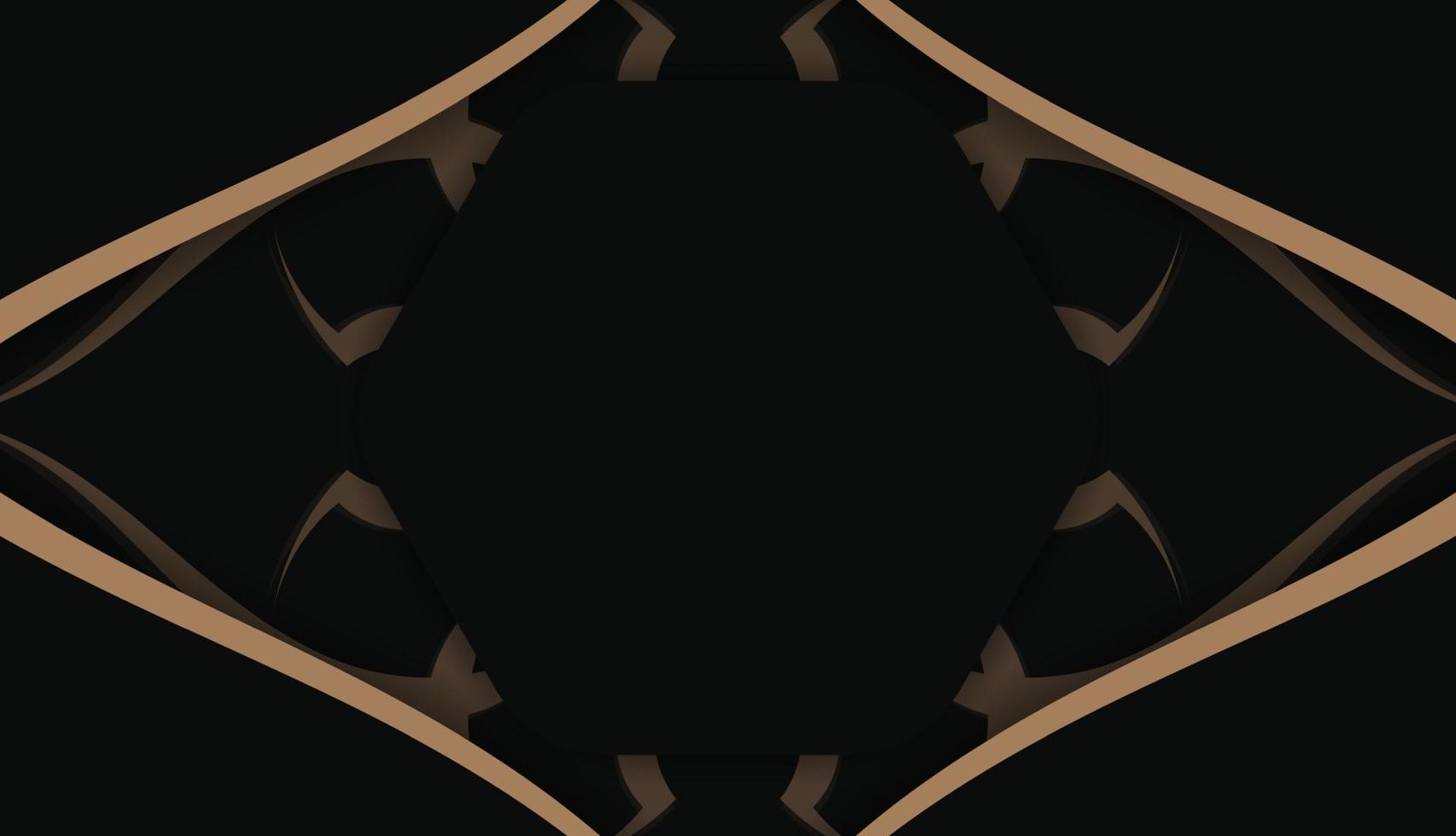 plantilla de banner en negro con patrón marrón griego para el diseño bajo su logotipo vector