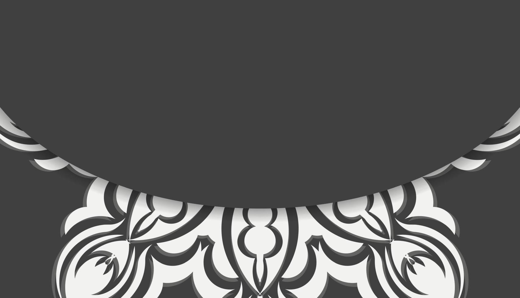 Black banner with vintage white pattern for design under your text vector