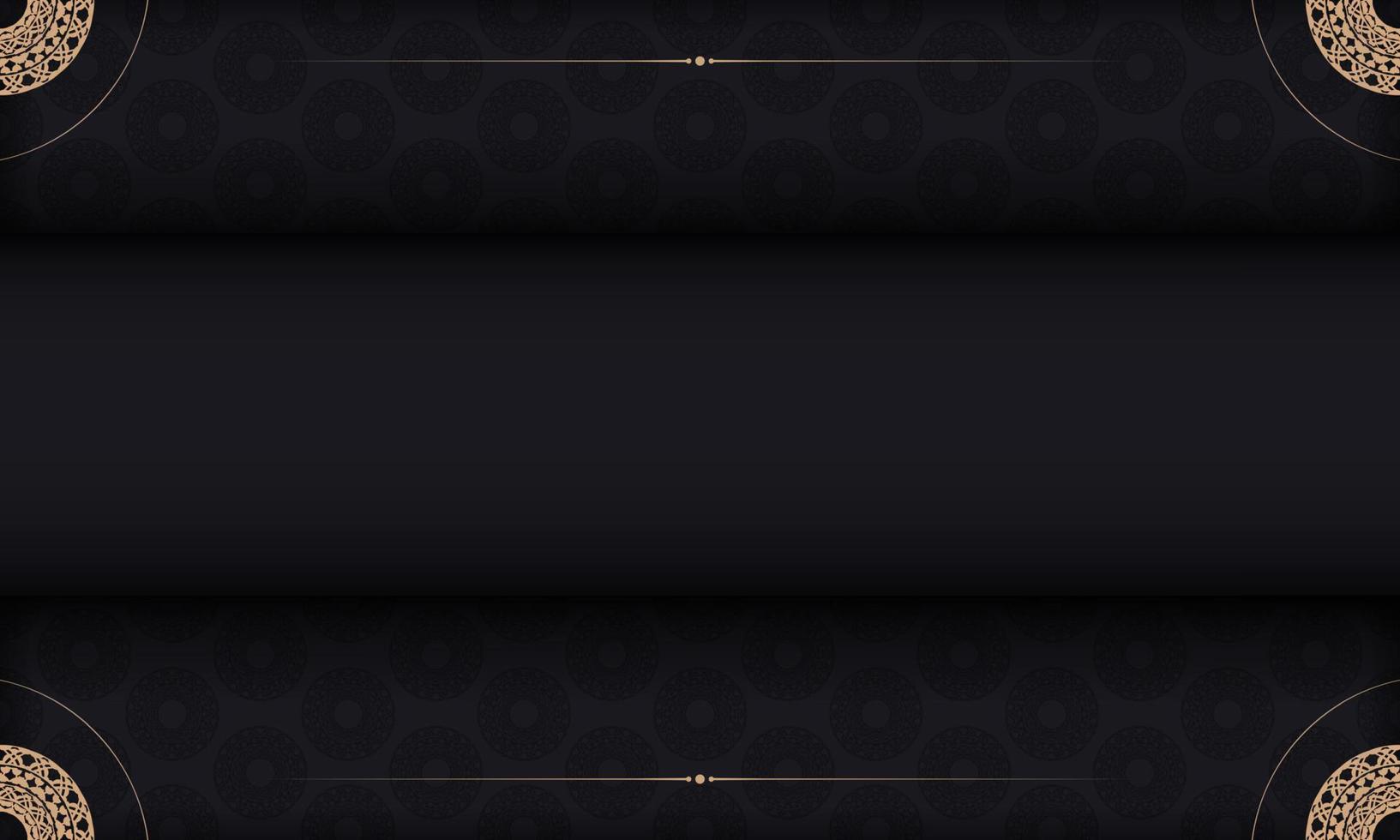 Baner in black with a luxurious pattern and space for text vector