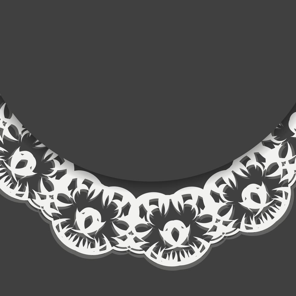 Black brochure with Greek white pattern prepared for typography. vector