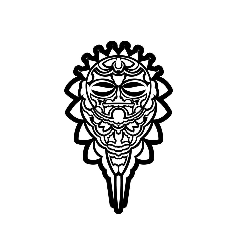 Maori traditional mask. Polynesian tattoo styled mask. Vector illustration.
