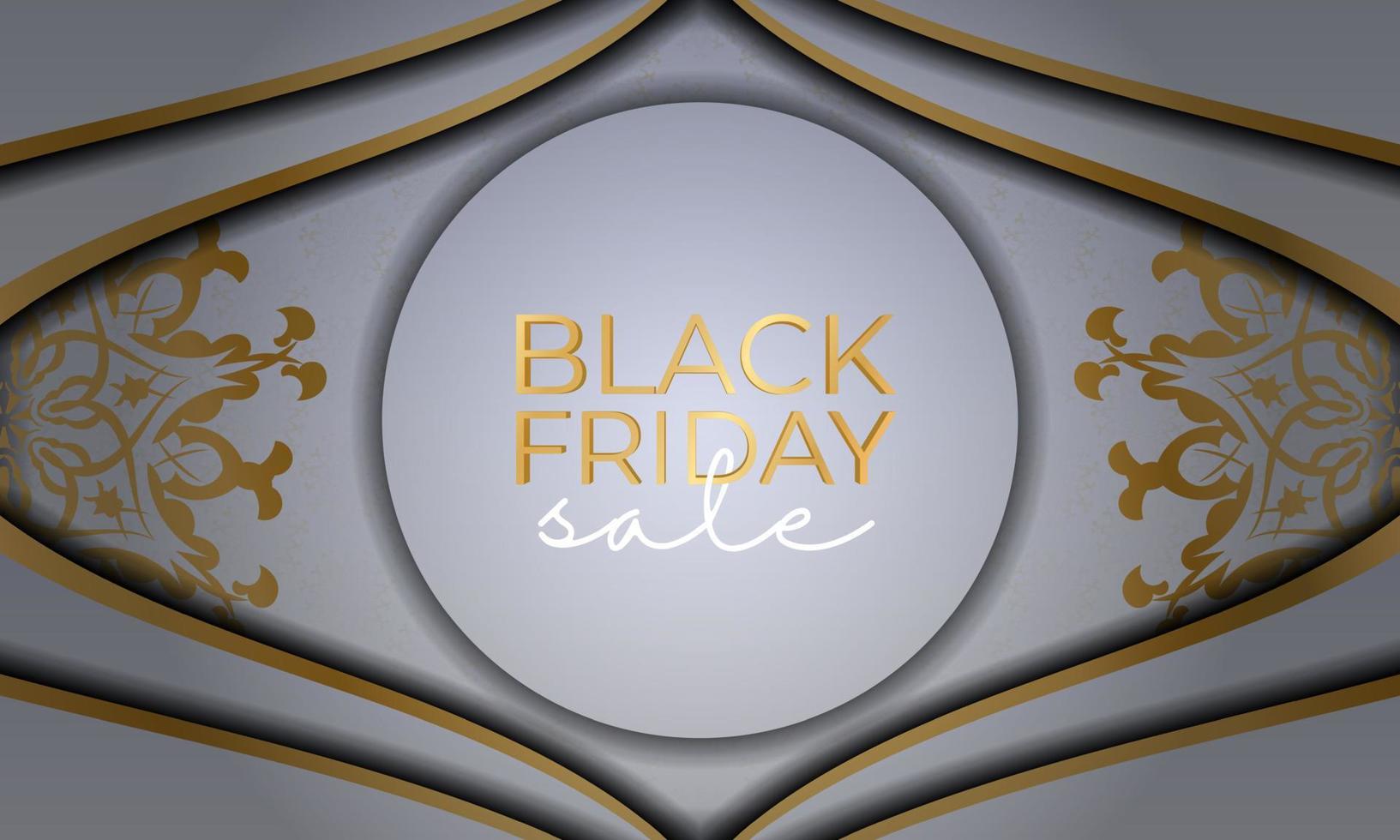 Celebration Advertising For Black Friday Sale Beige With Greek Ornaments vector