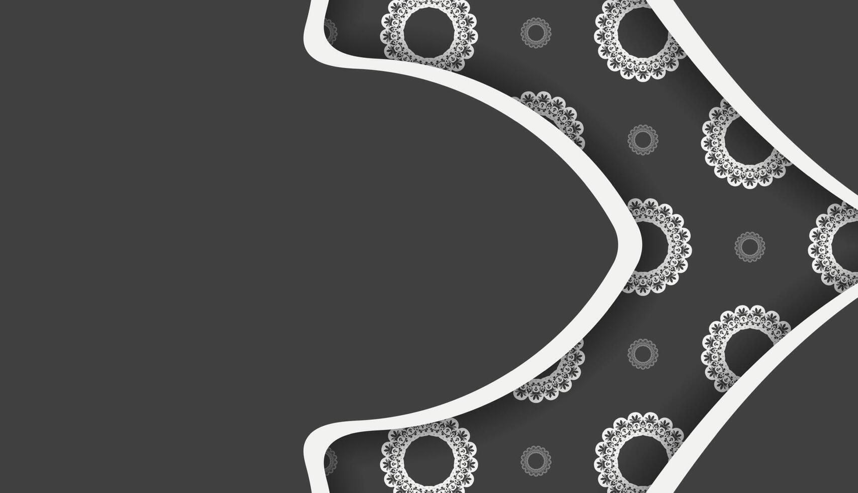 Black background with luxurious white ornaments and space for your text vector