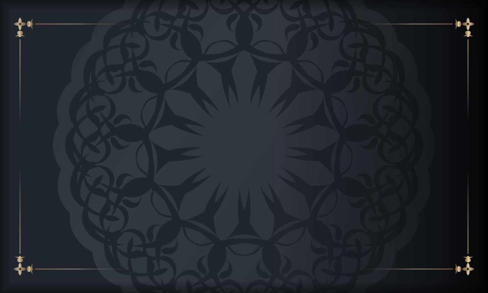 A black and gold background with an ornate design vector