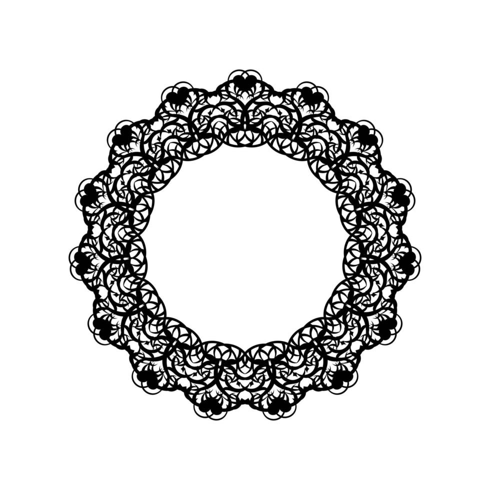 patrón circular en forma de mandala para henna, mehndi, tatuaje, decoración. ornamento decorativo en estilo étnico oriental. vector