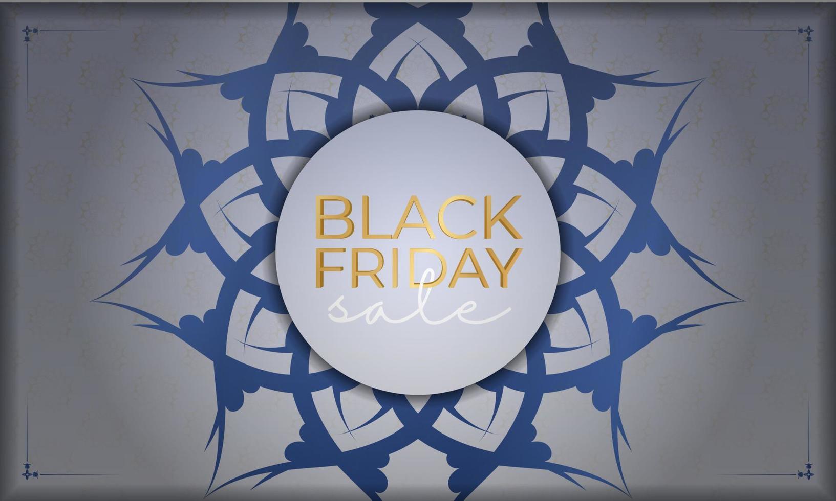 Celebratory Baner Black Friday beige with Greek ornament vector