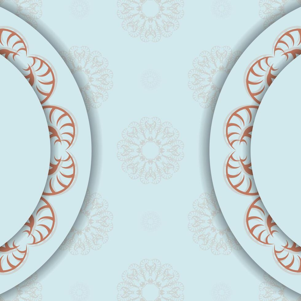 An aquamarine postcard with a vintage coral pattern for your congratulations. vector