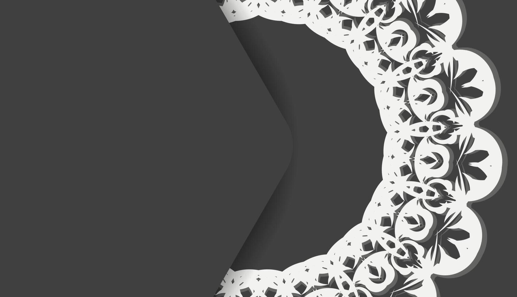 Black banner with vintage white ornament and place for your text vector