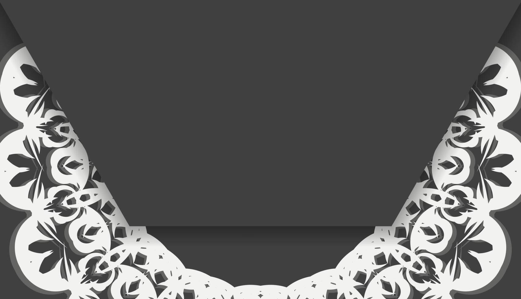 Black banner with old white pattern and space for your logo or text vector