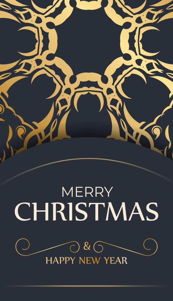 Christmas card with gold and black design vector