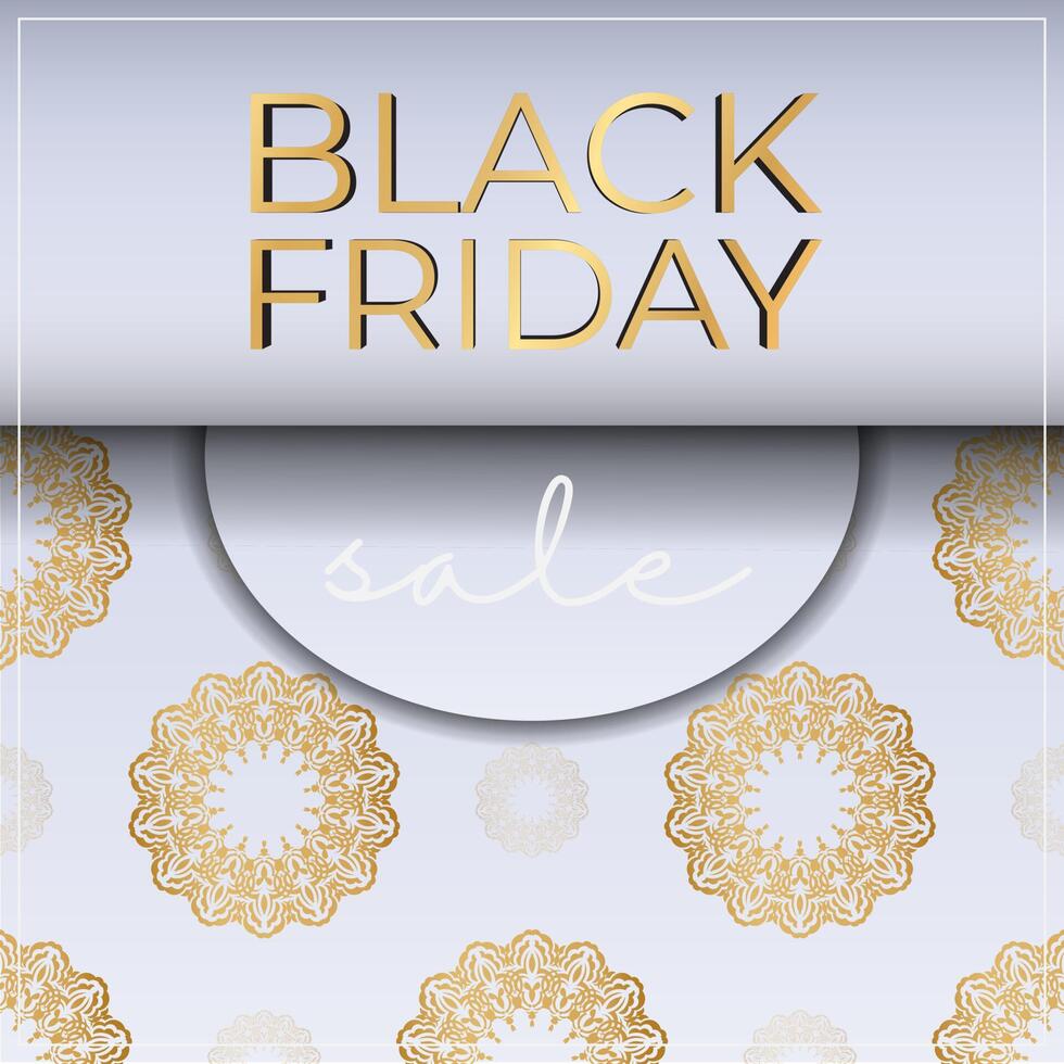 Beige color black friday poster with round ornament vector