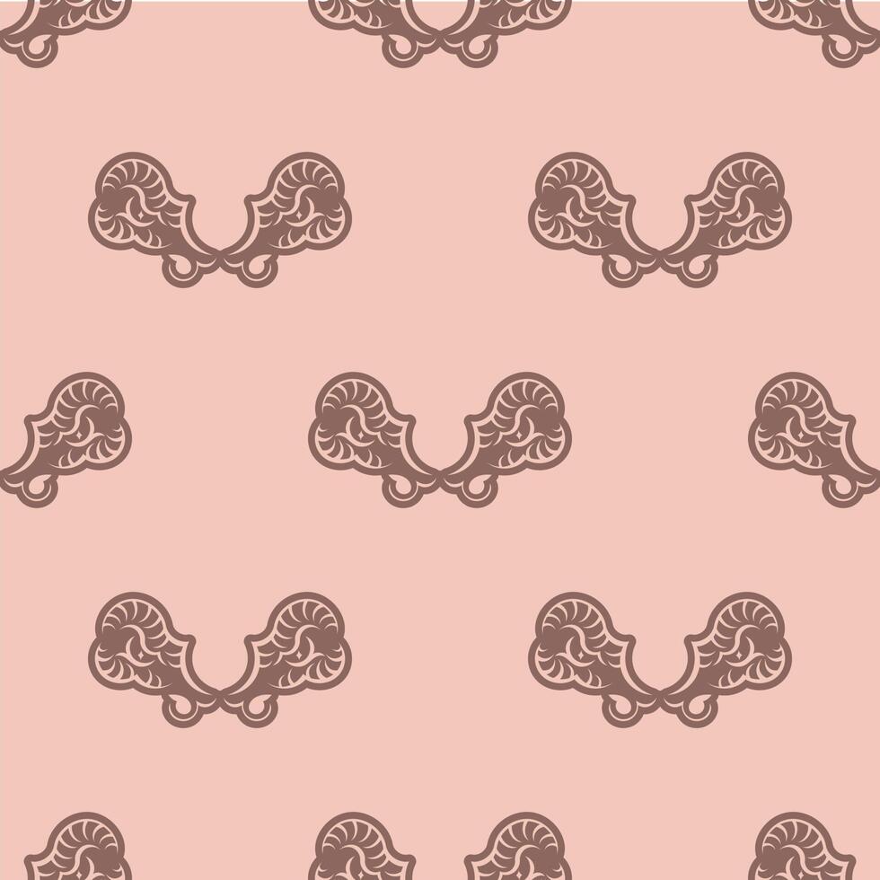 Seamless pink pattern with snake heads. vector