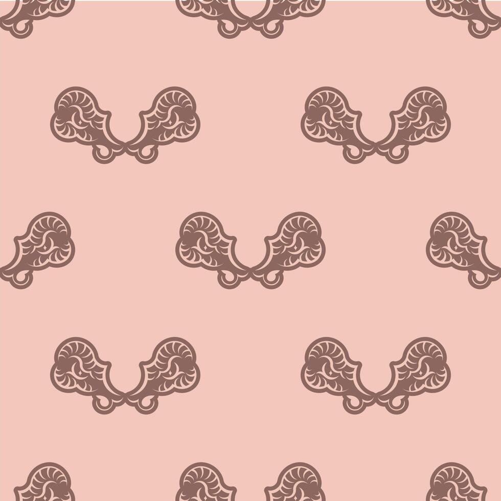 Seamless pink pattern with snake heads. vector