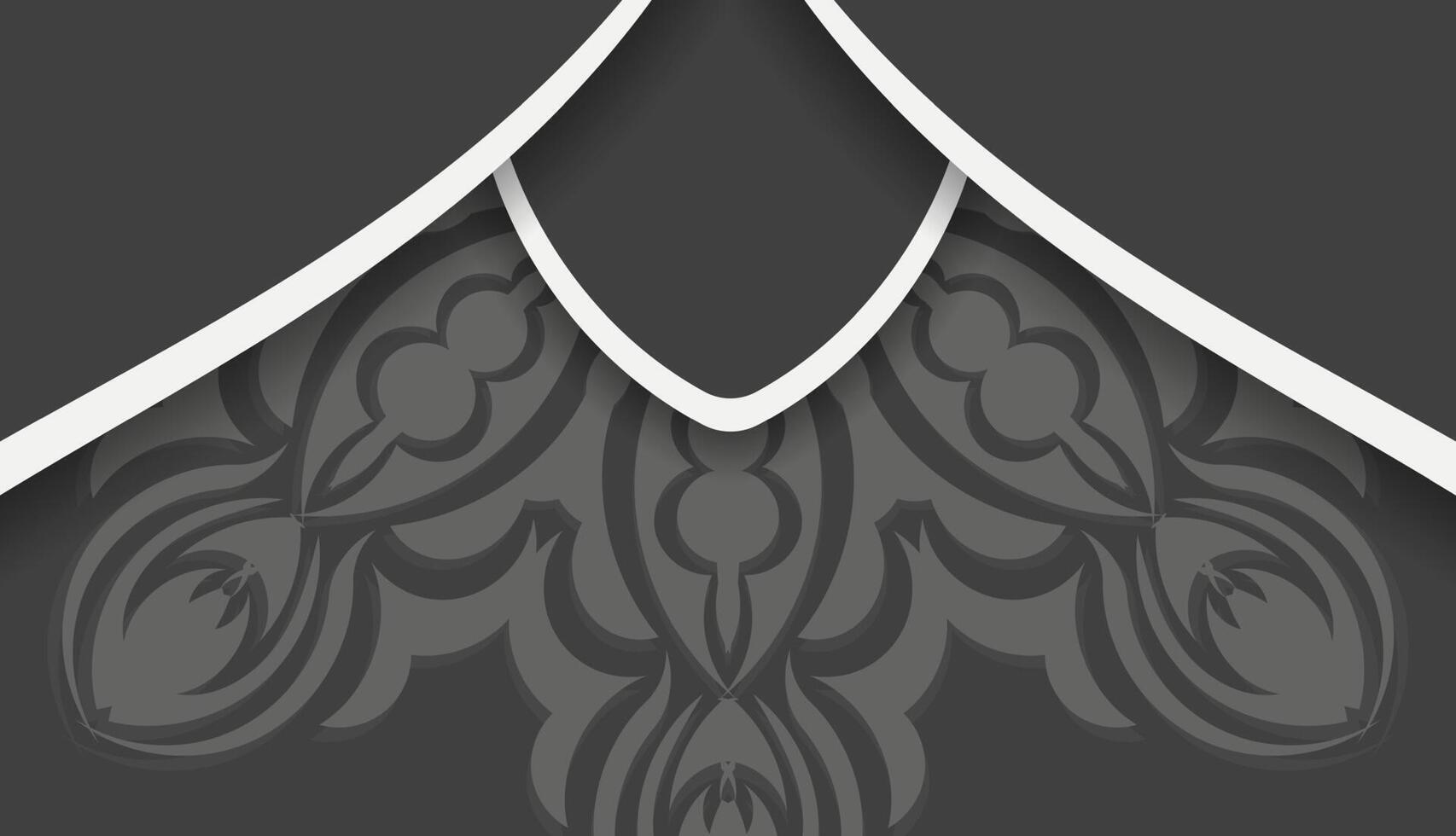 Black banner with vintage white pattern for design under the text vector