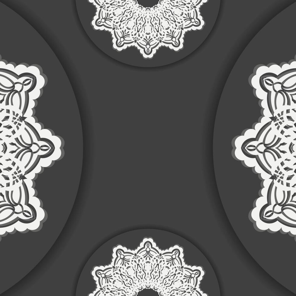 Black brochure with luxurious white ornamentation prepared for typography. vector