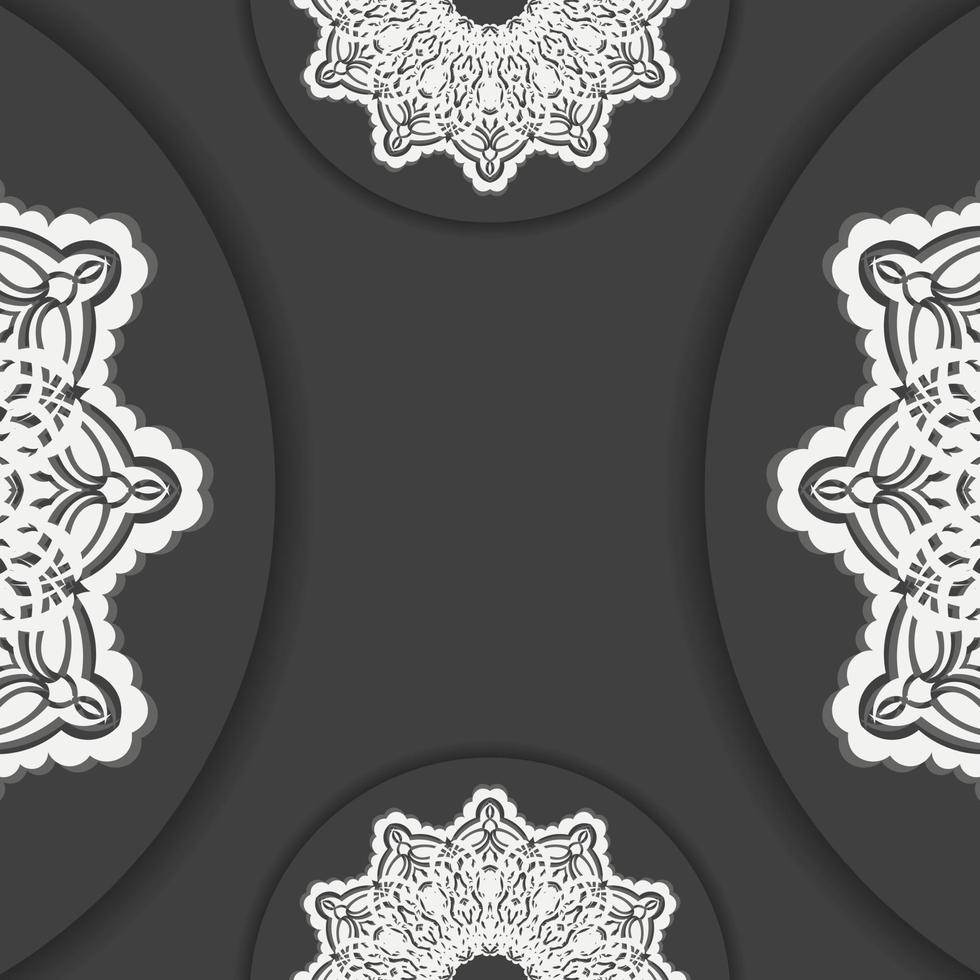 folleto negro con lujosa ornamentación blanca preparado para tipografía. vector