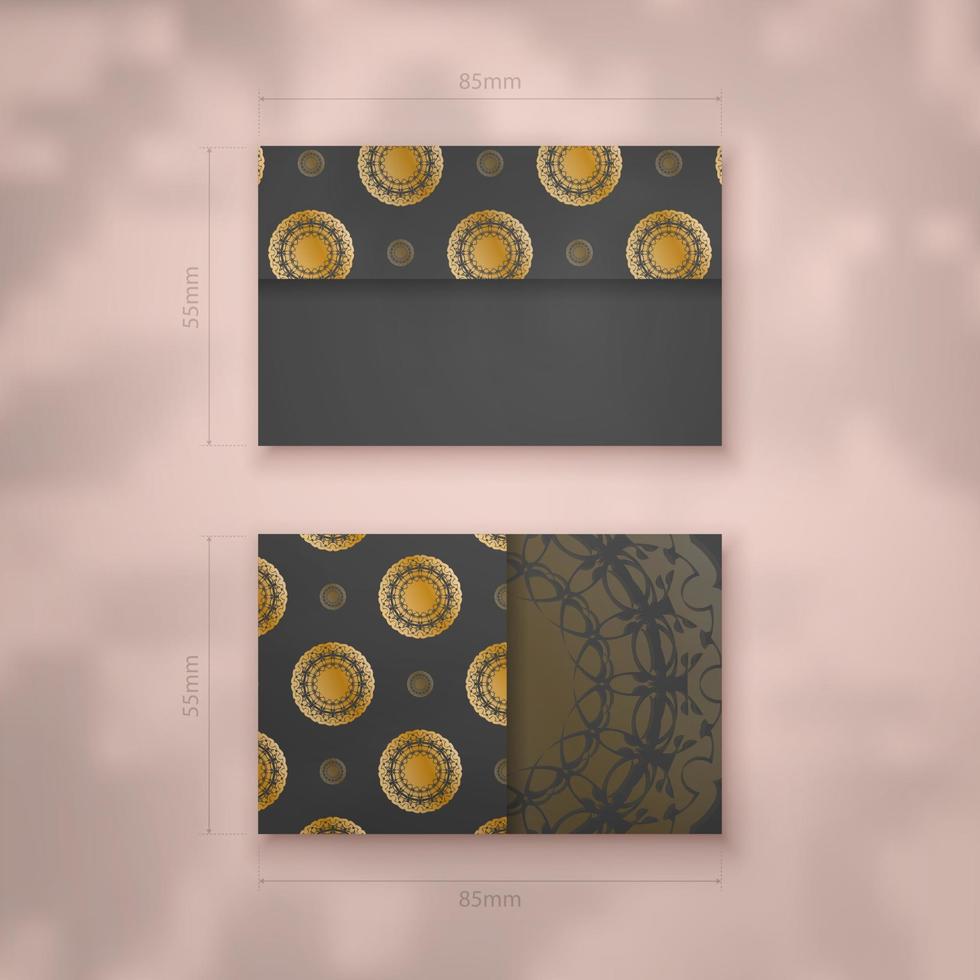 Presentable business card in black with luxurious gold pattern for your brand. vector