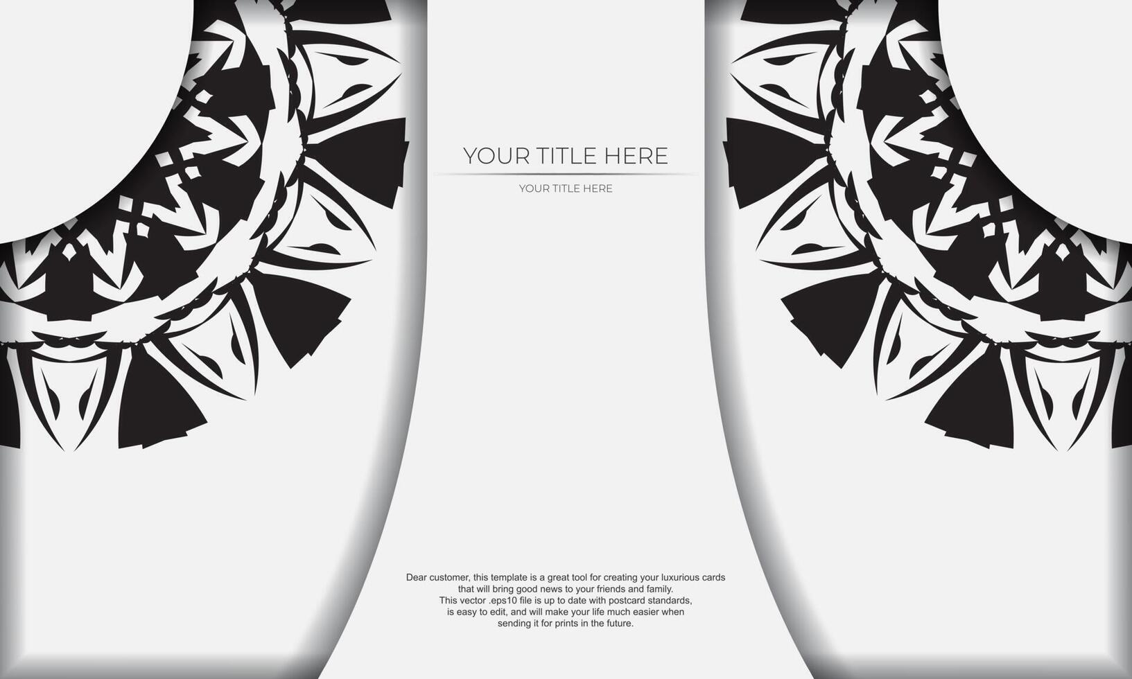 template for a business card template with a black and white design vector