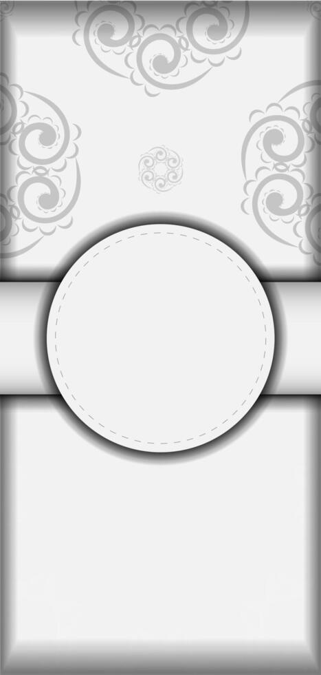 A white background with a white oval and a black border vector