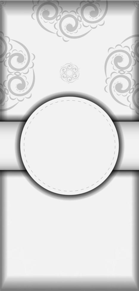 tarjeta de felicitación en blanco con patrón de mandala negro vector