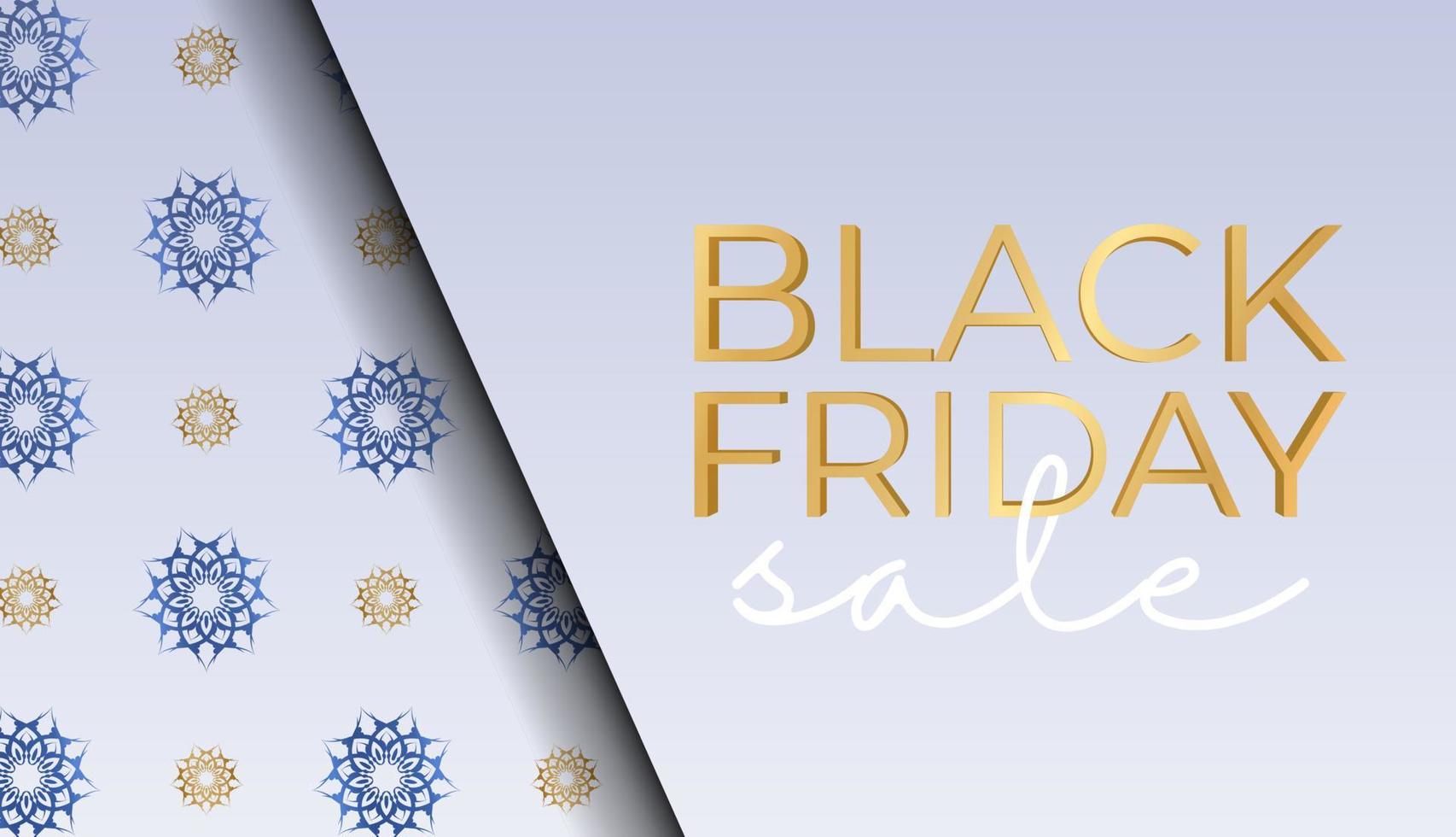 Festive poster black friday beige color with luxury ornament vector