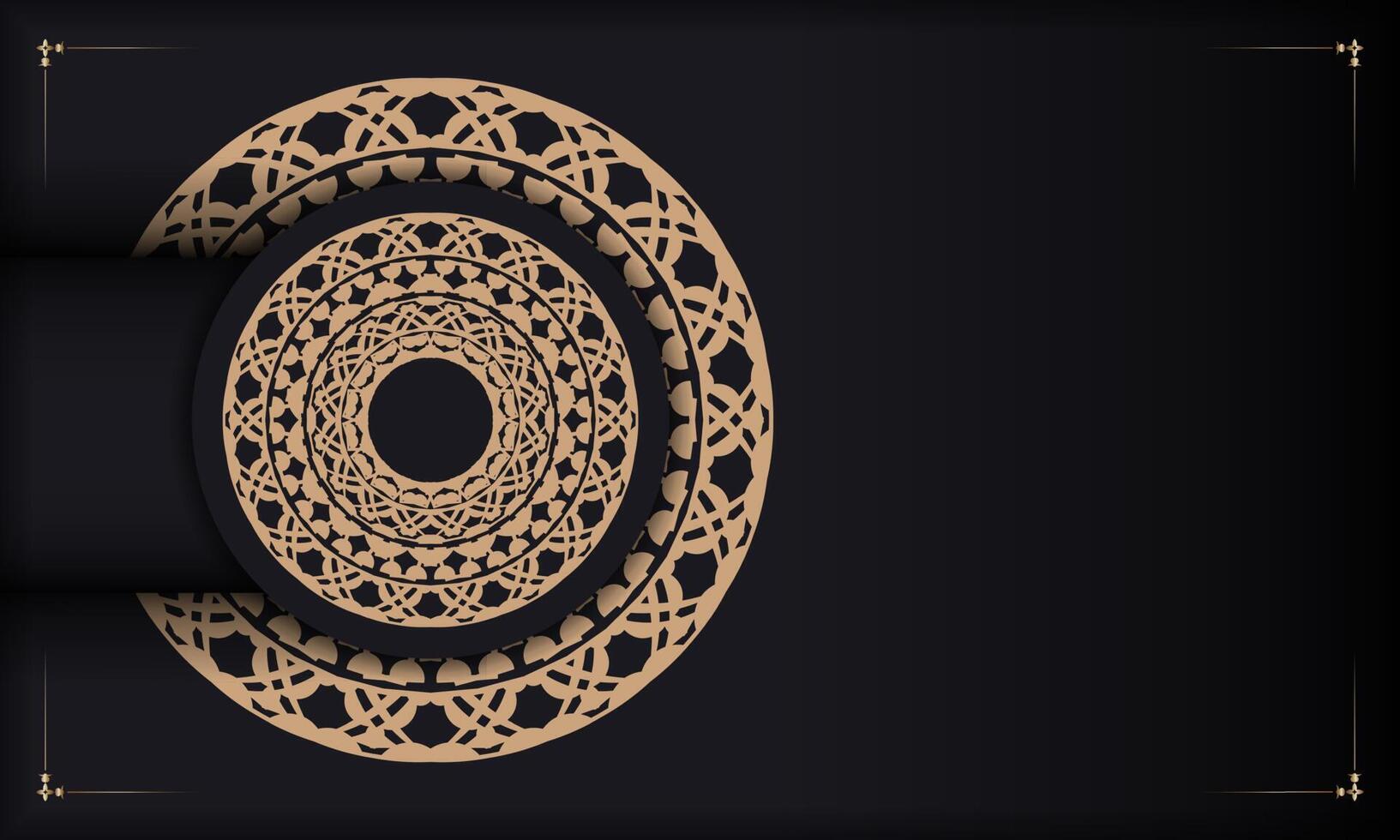 Baner in black with a luxurious brown pattern and a place for your logo vector