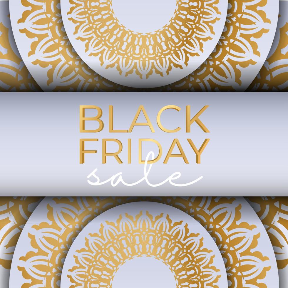 Beige Black Friday Sale Party Poster with Vintage Ornament vector