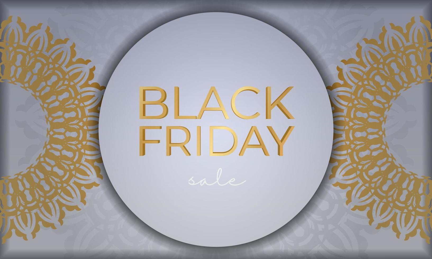 Template Poster For Black Friday Beige Colors With Greek Ornaments vector